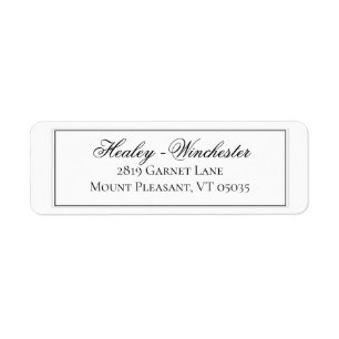 Elegant Black and White Wedding Address Label