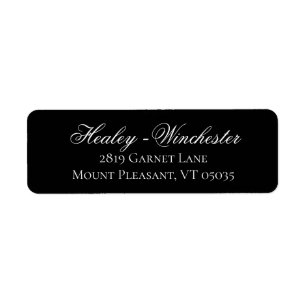 Elegant Black and White Wedding Address Label