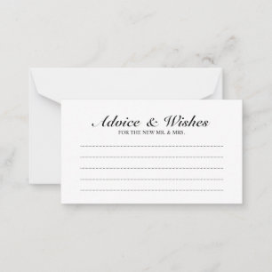Elegant Black and White Wedding Advice and Wishes