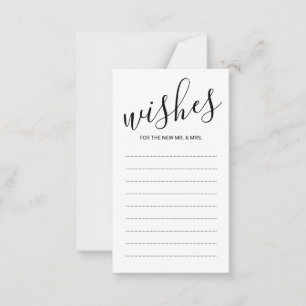 Elegant Black and White Wedding Advice and Wishes Card