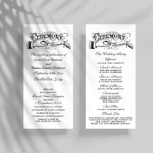 Elegant Black And White Wedding Ceremony Programs Programme