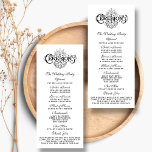 Elegant Black And White Wedding Ceremony Programs Rack Card<br><div class="desc">Elegant Black And White Wedding Ceremony Programs.</div>