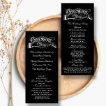 Elegant Black And White Wedding Ceremony Programs Rack Card<br><div class="desc">Elegant Black And White Wedding Ceremony Programs.</div>