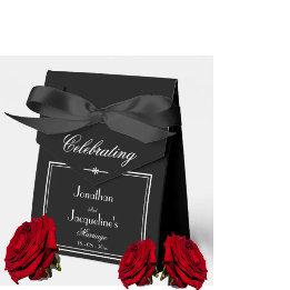 Elegant Black And White Wedding Favour Box