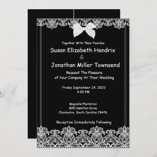 Elegant Black and White Wedding Invitation