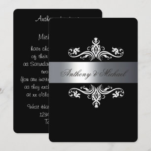 Elegant Black and White, Wedding Invitation