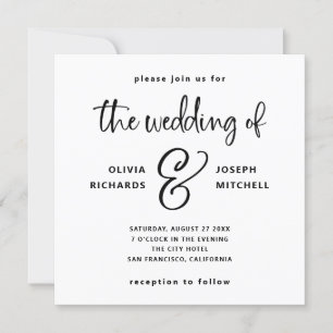 Elegant Black and White Wedding Invitation