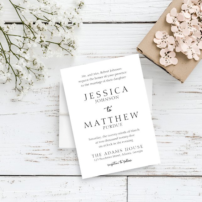 Elegant Black and White Wedding Invitation (Creator Uploaded)