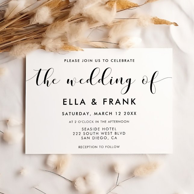 Elegant black and white wedding invitation (Creator Uploaded)