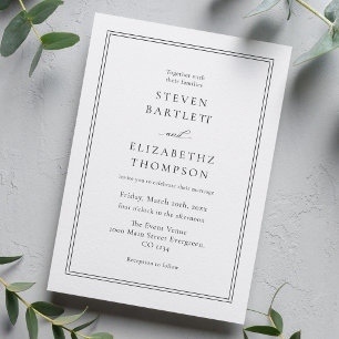 Elegant Black and White Wedding Invitation