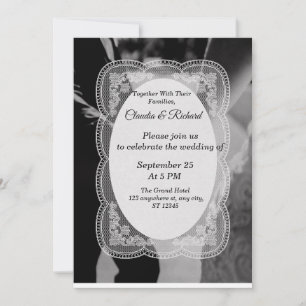 Elegant Black and White Wedding Invitation