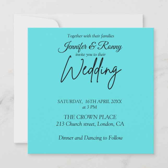 Elegant Black and White Wedding Invitation (Front)
