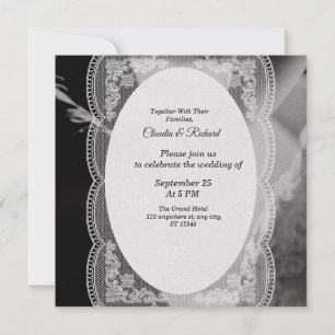 Elegant Black and White Wedding Invitation