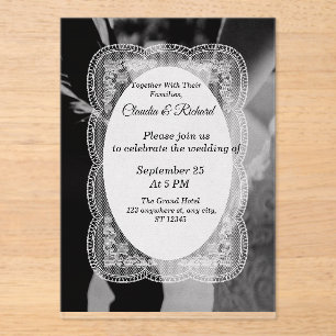 Elegant Black and White Wedding Invitation