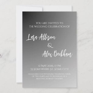 Elegant Black And White Wedding Invitation 2.0