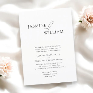 Elegant Black and White Wedding Invitation Modern