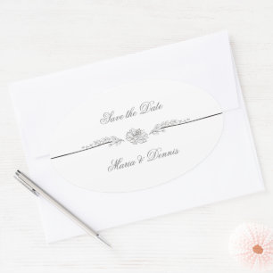 Elegant Black and White Wedding Labels