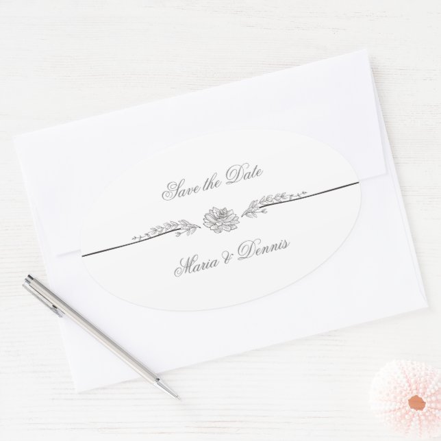 Elegant Black and White Wedding Labels (Envelope)