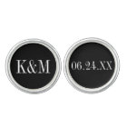 Elegant Black and White Wedding Monogram Groom