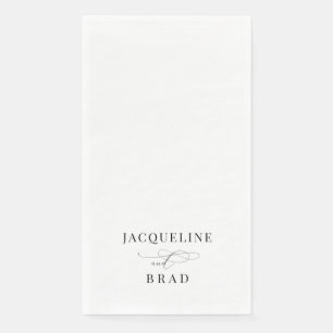 Elegant Black and White Wedding  Napkin