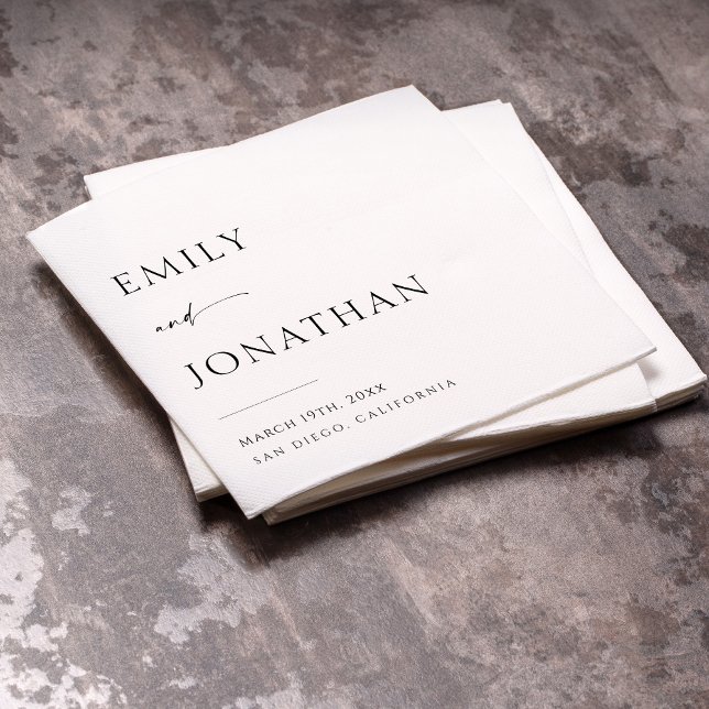 Elegant Black and White Wedding  Napkin (Creator Uploaded)