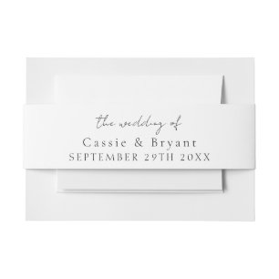 Elegant Black and White Wedding Of Invitation Belly Band