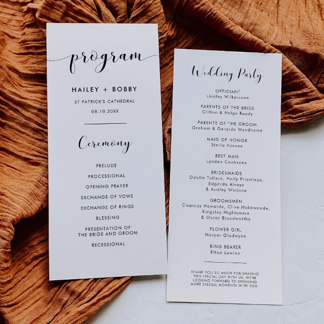 Elegant black and white wedding programme (Creator Uploaded)