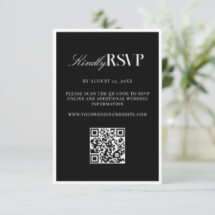 Elegant Black and White Wedding RSVP Card