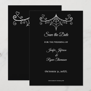 Elegant black and white wedding save the date announcement