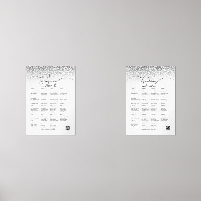 Elegant Black and White Wedding Seating Char (Front)