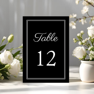 Elegant Black And White Wedding Table Number