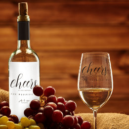 Elegant Black and White Wedding Theme Liquor Bottle Label