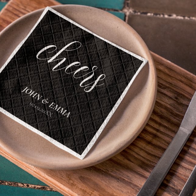Elegant Black and White Wedding Theme Napkin (Even your napkins can match your wedding theme)