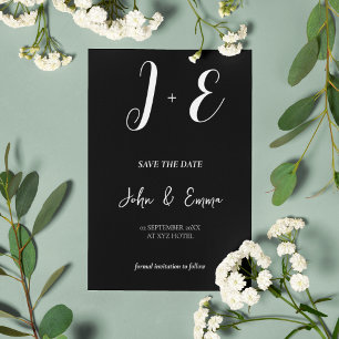 Elegant Black and White Wedding Theme Save The Date