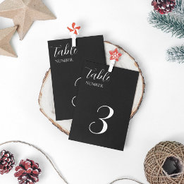 Elegant Black and White Wedding Theme Table Number
