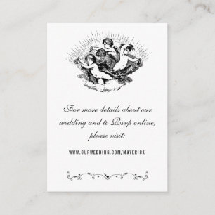 Elegant Black and White Wedding Website Enclosure Card