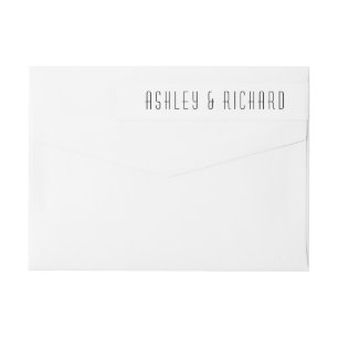 Elegant black and white wedding wrap around label