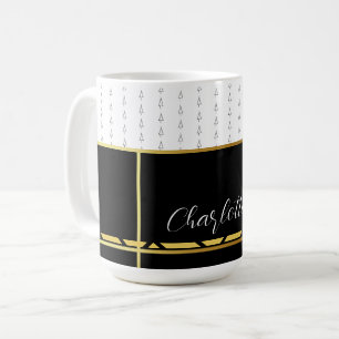 Elegant Black and White With Gold Coffee Mug