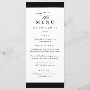 Elegant Black and White with Silver Accent Menu