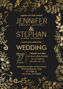 black and gold wedding invitations zazzle co uk