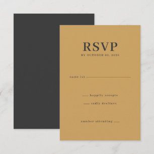 Elegant Black and Yellow RSVP Card