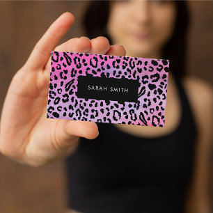 Elegant Black Animal Print Professional Business C Business Card