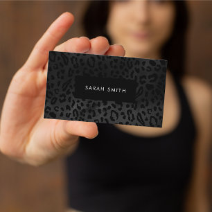 Elegant Black Animal Print Professional Business C Card