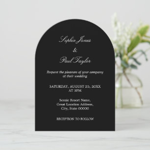 Elegant Black Arch Wedding Invitation