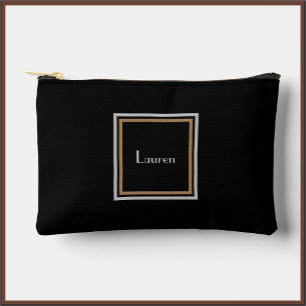 Elegant Black Art Deco Accessory Pouch