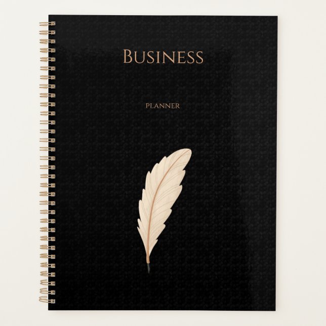 Elegant black beige business planner (Front)