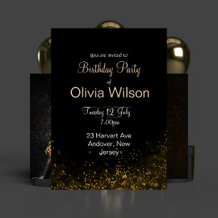 Elegant Black Birthday Card