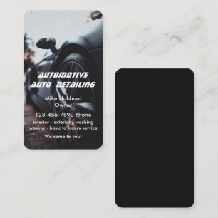 Elegant Black Blue Mobile Auto Car Wash Detailing Business Card