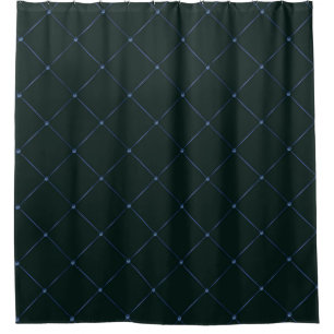 ELEGANT BLACK BLUE PATTERN SHOWER CURTAIN