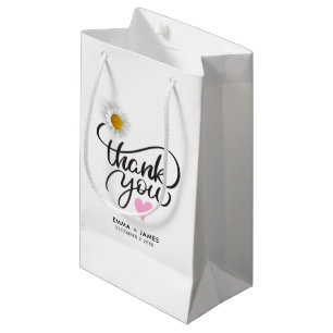 Elegant Black Bold Script Wedding Thank You Small Gift Bag